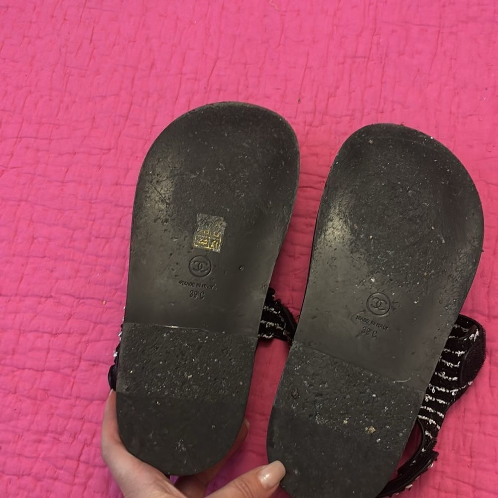 CHANEL CC tweed dad sandals, US 9 - Picture 14 of 15